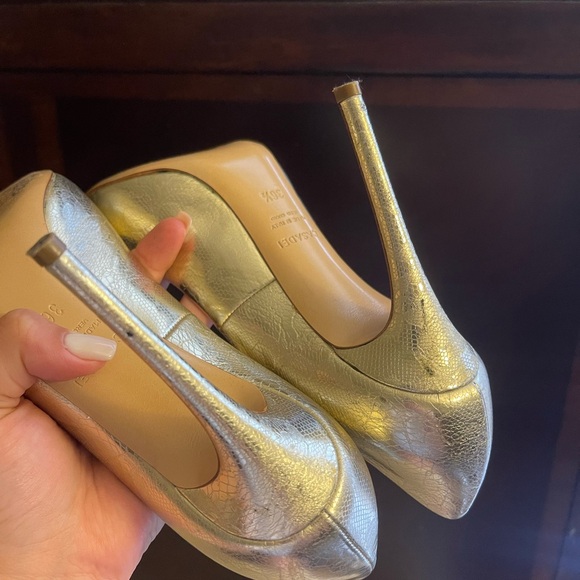 Casadei Metallic Gold Stiletto Heels - Picture 5 of 9